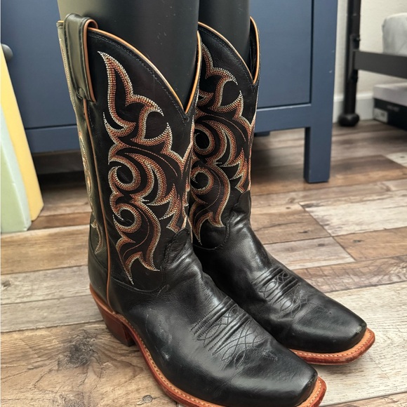 Black and Brown Western Cowboy Boots - Picture 1 of 3